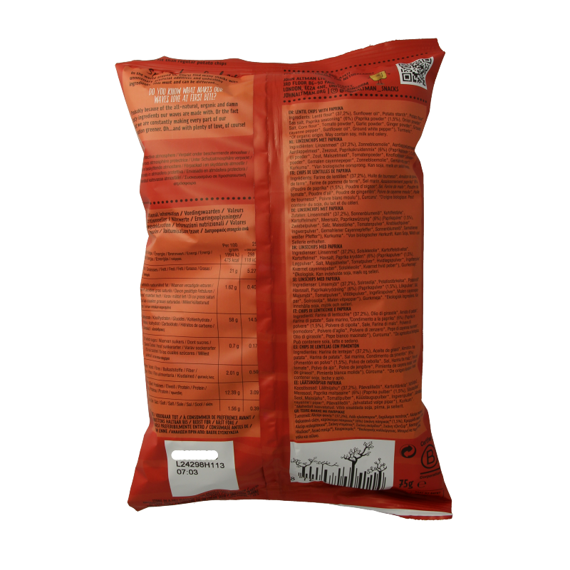 John Altman Linzen chips paprika bio 75 Gram