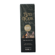 Zendrops CBD olie huisdieren 2.5% hond en kat 10.00 Milliliter