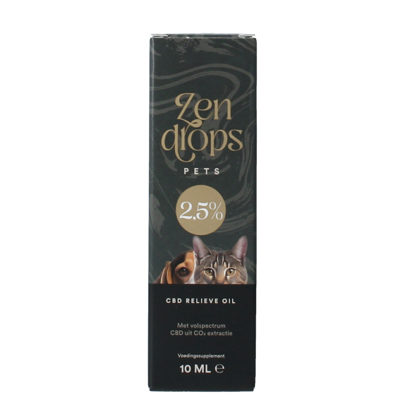 Zendrops CBD relieve oil pets 2.5% 10 Milliliter
