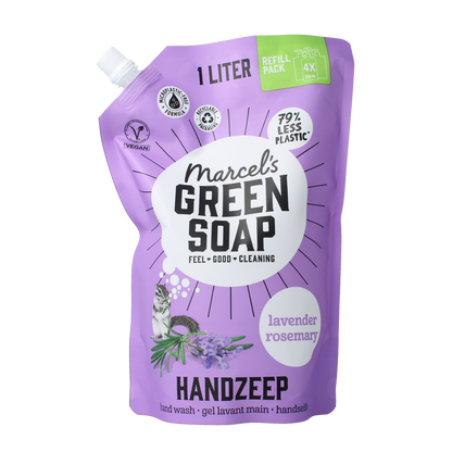 Marcel's Green Soap Handzeep lavendel & rosemarijn navulling 1.00 Liter