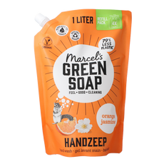 Marcel's Green Soap Handzeep sinaasappel & jasmijn navulling 1000 Milliliter
