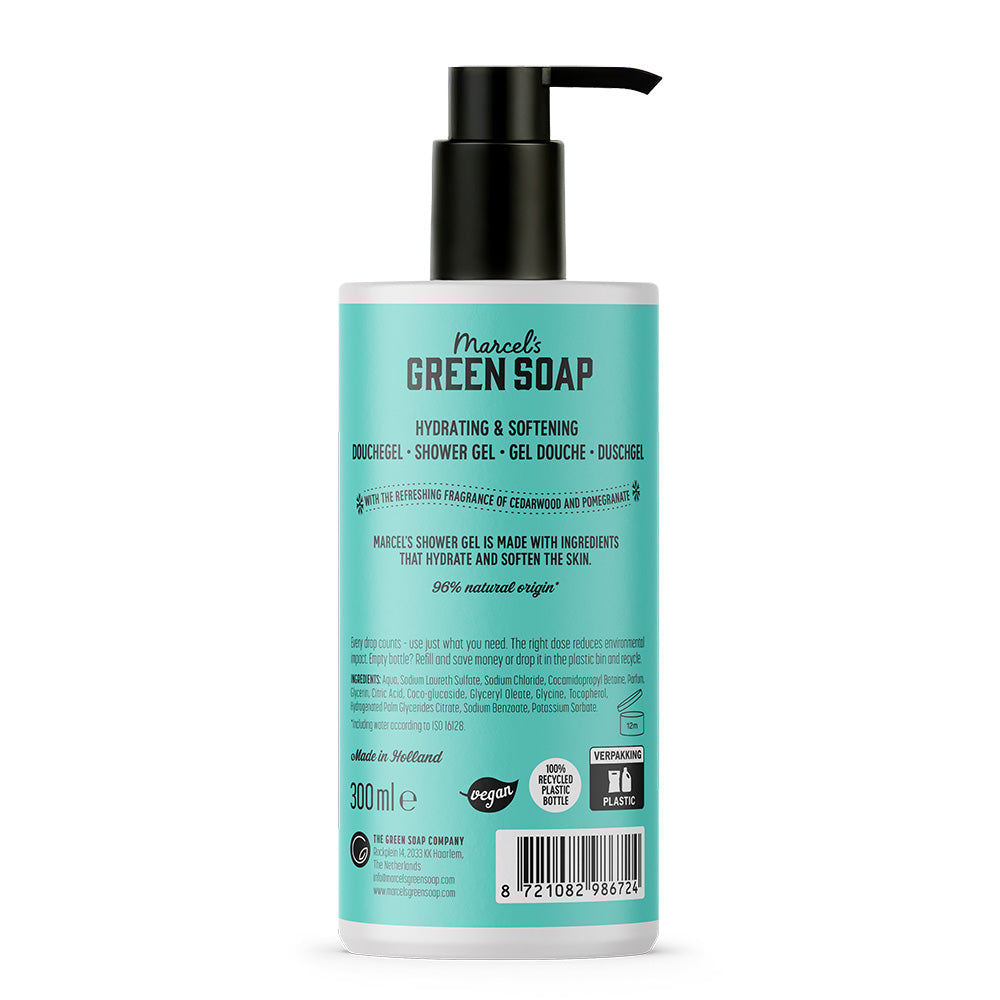 Marcel's Green Soap Shower gel Cedar & Pomegranate 300.00 Milliliter