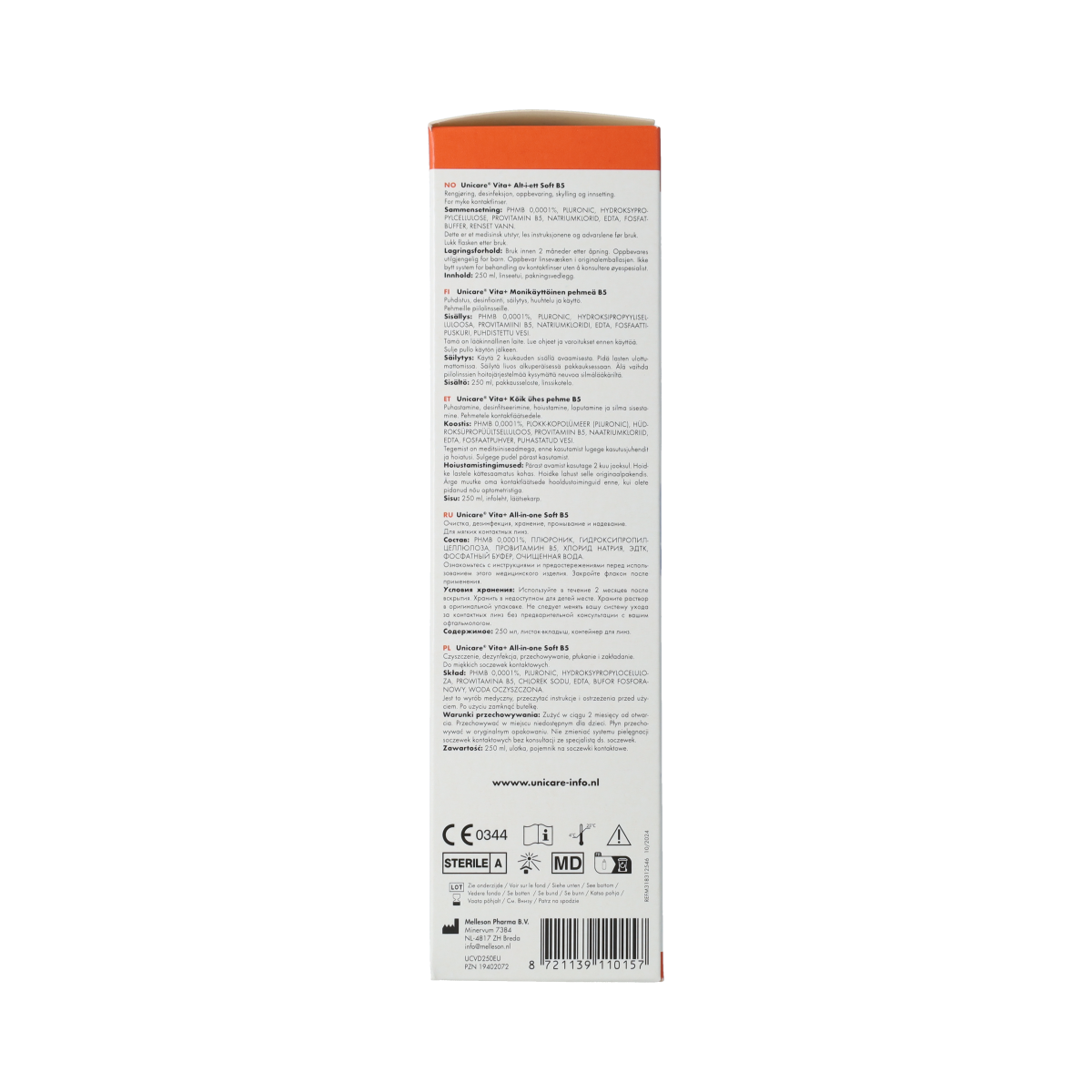 Unicare Vita+ lenzenvloeistof zachte lenzen 250.00 Milliliter