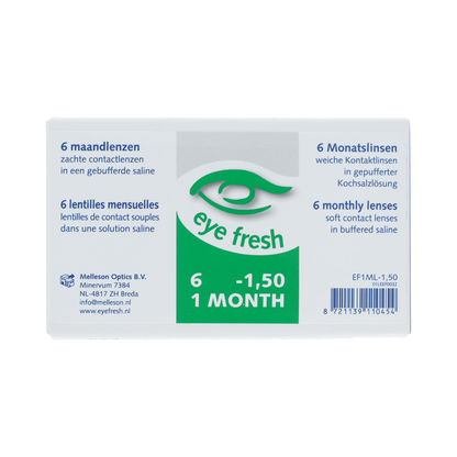 Eyefresh Eye Fresh maandlenzen 6-pack -1.50 6.00 Stuks