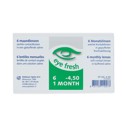 Eyefresh Eye Fresh maandlenzen 6-pack -4.50 6.00 Stuks