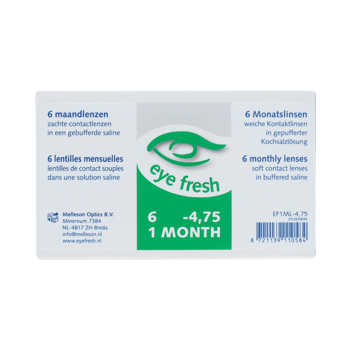 Eyefresh Eye Fresh maandlenzen 6-pack -4.75 6.00 Stuks