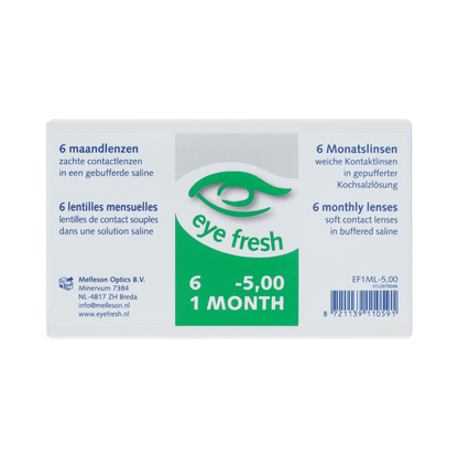 Eyefresh Eye Fresh maandlenzen 6-pack -5.00 6.00 Stuks