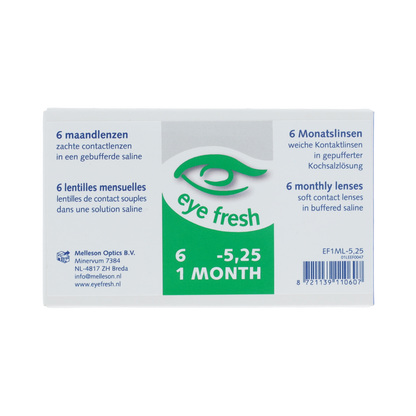 Eyefresh Eye Fresh maandlenzen 6-pack -5.25 6.00 Stuks