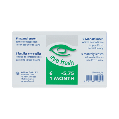 Eyefresh Eye Fresh maandlenzen 6-pack -5.75 6.00 Stuks