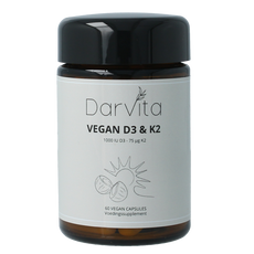 Darvita D3 & K2 1000 IU MCT-poeder (kokos) 60 Vegetarische capsules