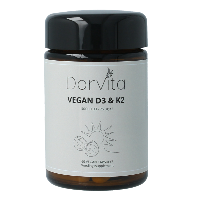 Darvita D3 & K2 1000 IU MCT-poeder (kokos) 60.00 Vegetarische capsules