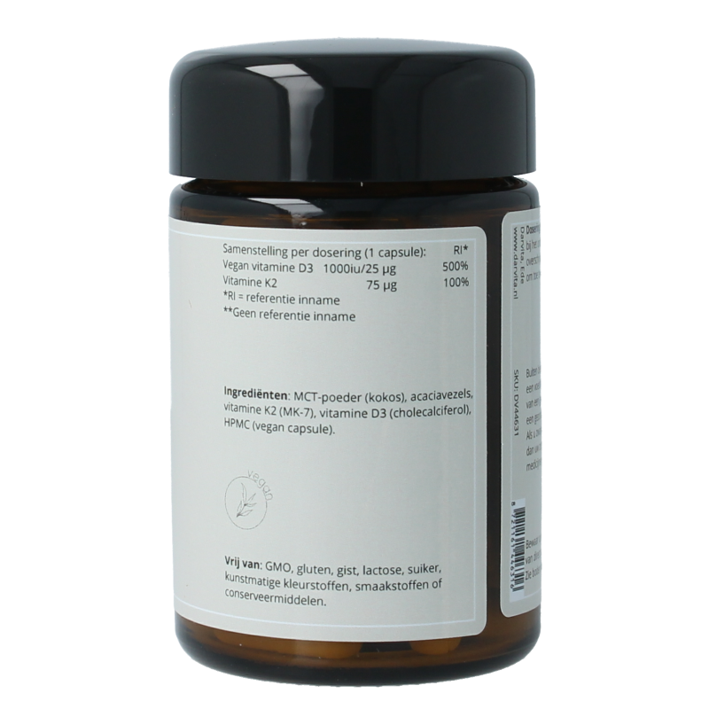 Darvita D3 & K2 1000 IU MCT-poeder (kokos) 60.00 Vegetarische capsules