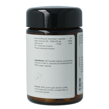 Darvita D3 & K2 1000 IU MCT-poeder (kokos) 60.00 Vegetarische capsules