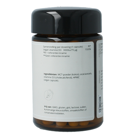 Darvita D3 3000 IU MCT-poeder (kokos) 60.00 Vegetarische capsules