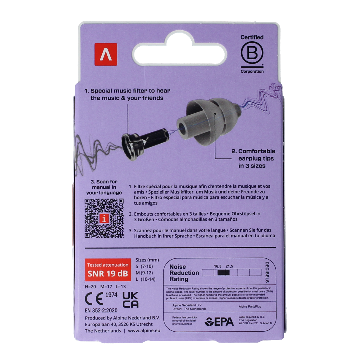 Alpine Partyplug transparant 1.00 Paar