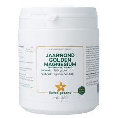 Liever Gezond Golden magnesium poeder jaarrond 500 Gram