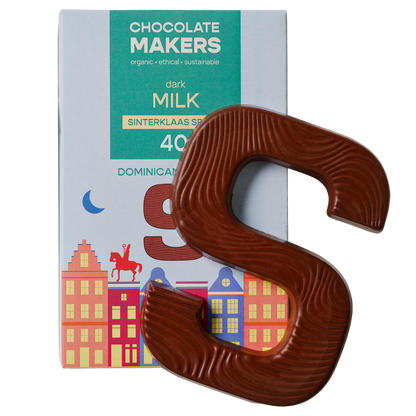 Chocolatemakers Sintletter 40% melk met sinterklaaskruiden bio 100.00 Gram