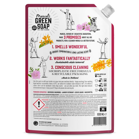 Marcel's Green Soap Wasmiddel Mandarin & Osmanthus Navulling 1000.00 Milliliter