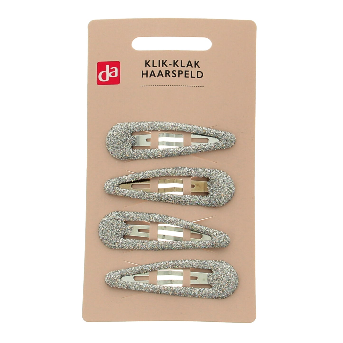 DA Klik-klak haarspeldje glitter 4 Stuks
