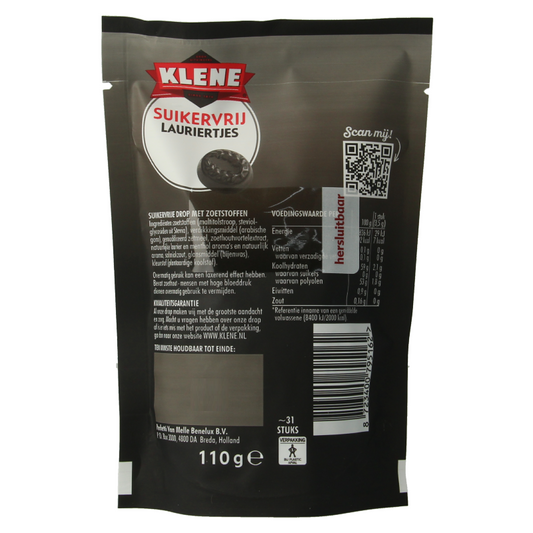 Klene Lauriertjes suikervrij 110 Gram