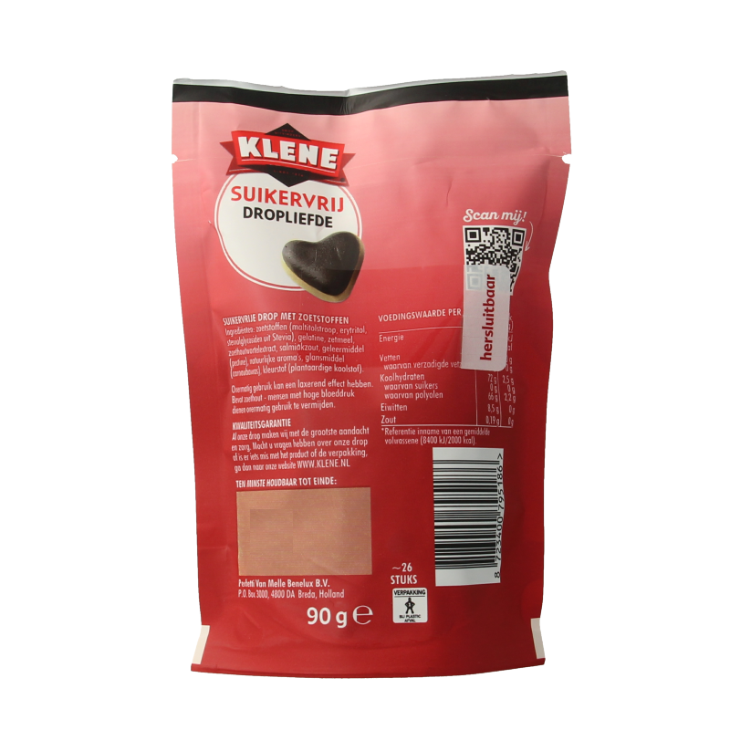 Klene Dropliefde suikervrij 90 Gram
