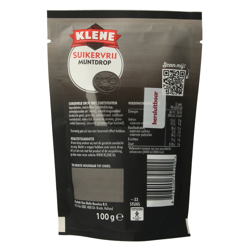 Klene Muntdrop suikervrij 100 Gram