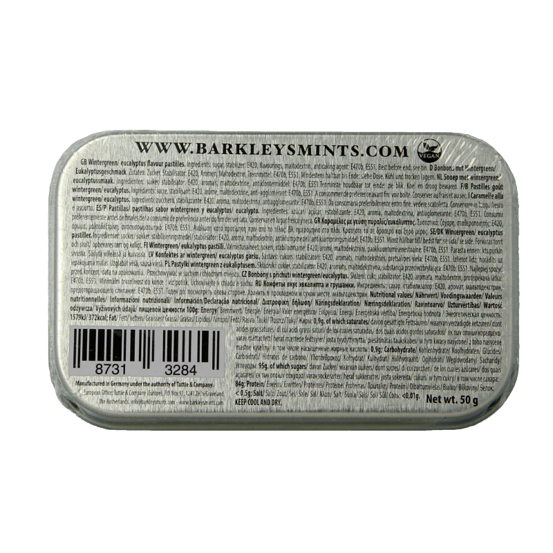 Barkleys Classic mints wintergreen 50 Gram
