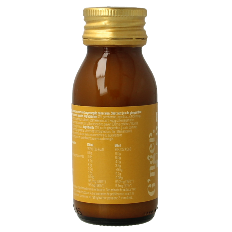 G'nger Shot gember vruchtensap guarana energy 60 Milliliter