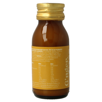 G'nger Shot gember vruchtensap guarana energy 60.00 Milliliter