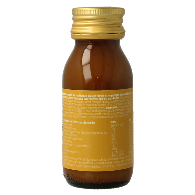 G'nger Shot gember vruchtensap guarana energy 60 Milliliter