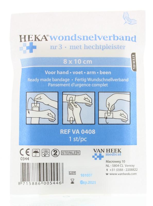Heka Snelverband nr. 3 8 x 10cm steriel 1 Stuks