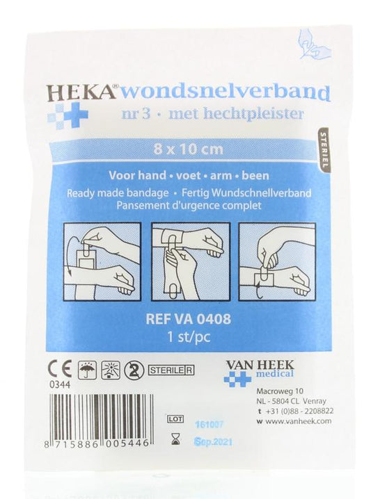 Heka Snelverband nr. 3 8 x 10cm steriel 1 Stuks