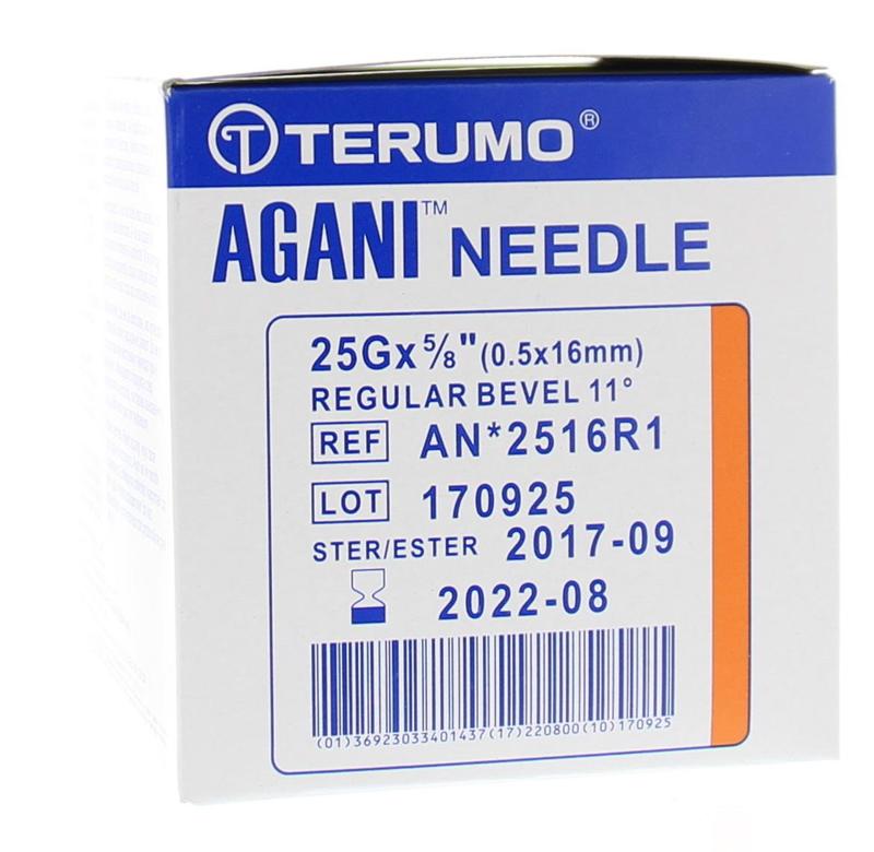 Terumo Injectienaald 0.5mm x 16mm  100 Stuks