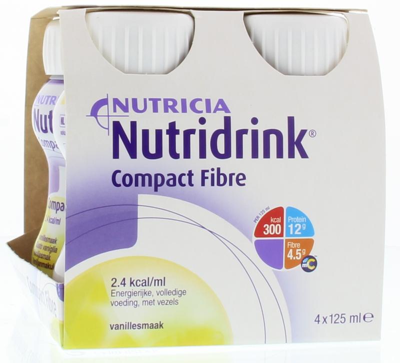 Nutridrink Compact fibre vanilla 125ml 4 Stuks