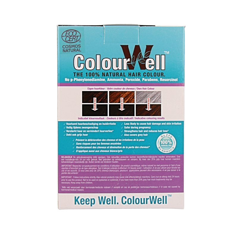 Colourwell 100% Natuurlijke haarkleur donker kastanje bruin 100 Gram