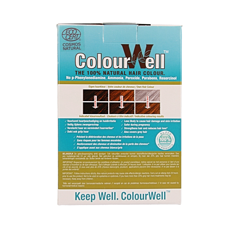 Colourwell 100% Natuurlijke haarkleuring kastanje bruin 100 Gram