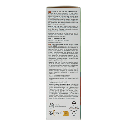 Vanan Green cuddle baby massageolie 200.00 Milliliter