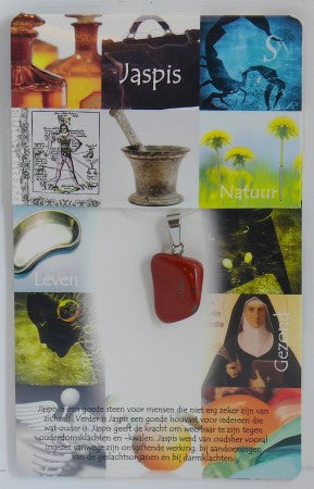 Steengoed Hanger gezondheidssteen jaspis rood  1 Stuks