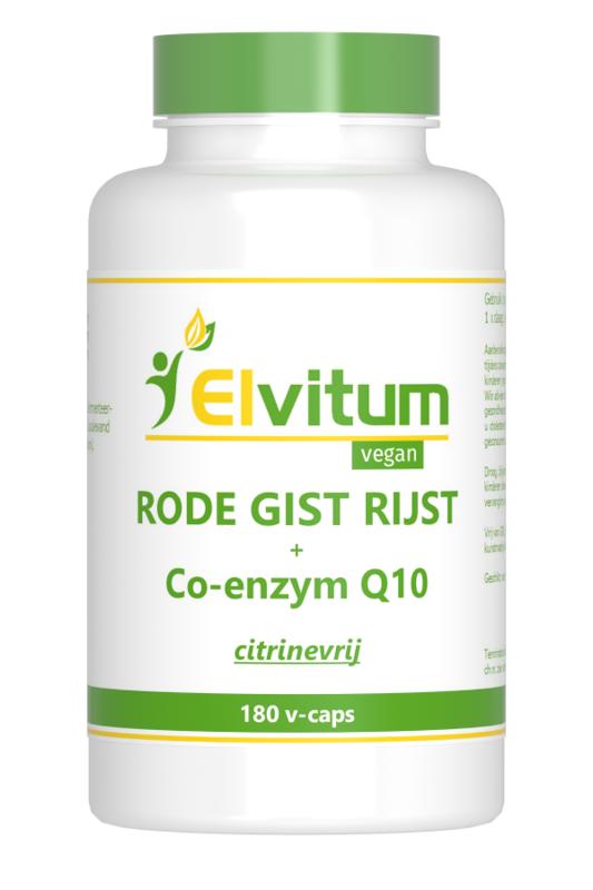 Elvitum  Rode gist rijst met Q10 180 Vegetarische capsules