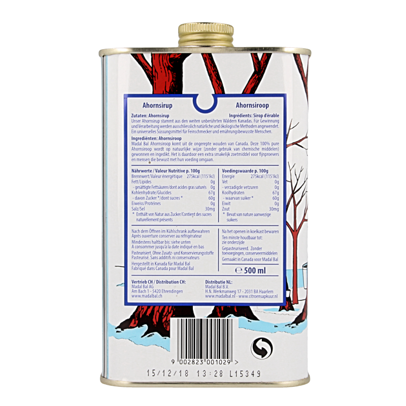 Madal Bal Ahornsiroop C+ bio 500 Milliliter