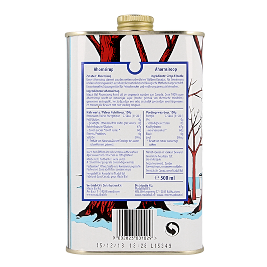 Madal Bal Ahornsiroop C+ bio 500 Milliliter