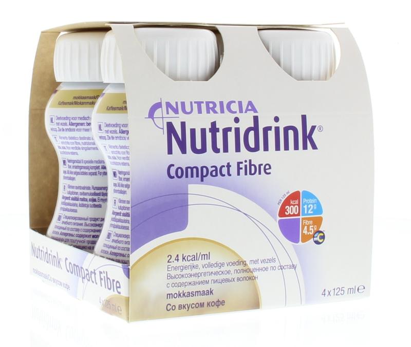 Nutridrink Compact fibre mokka 125ml 4 Stuks