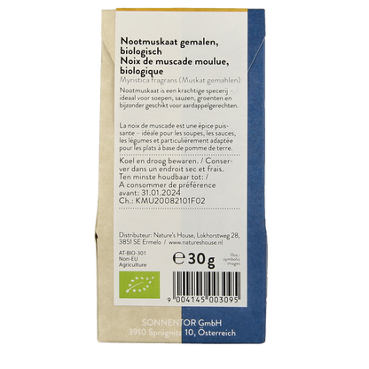 Sonnentor Nootmuskaat gemalen bio 30.00 Gram