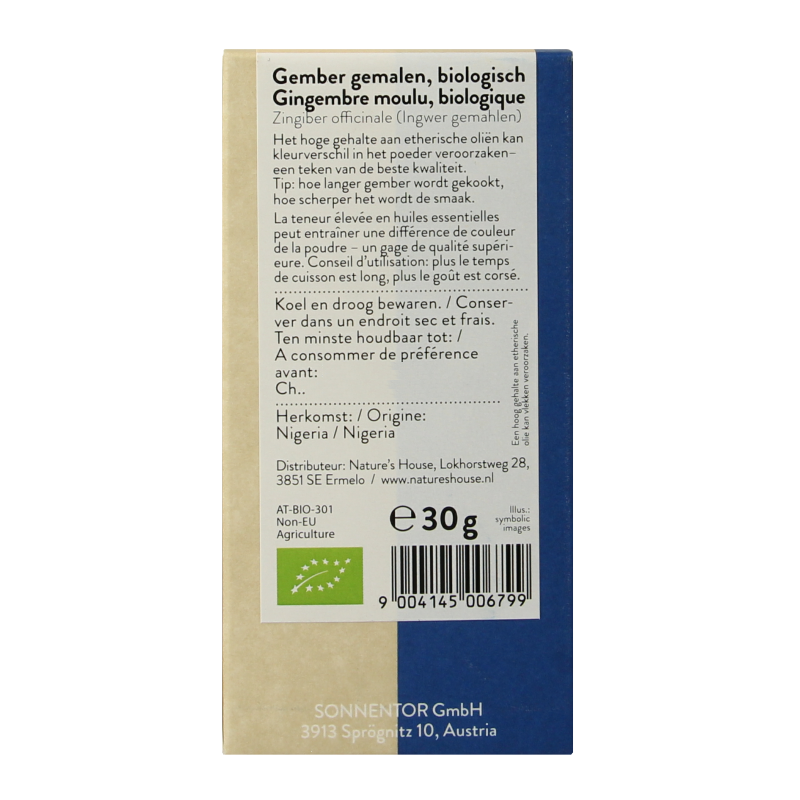 Sonnentor Gember gemalen bio 30 Gram