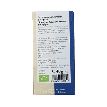 Sonnentor Cayennepeper gemalen bio 40 Gram