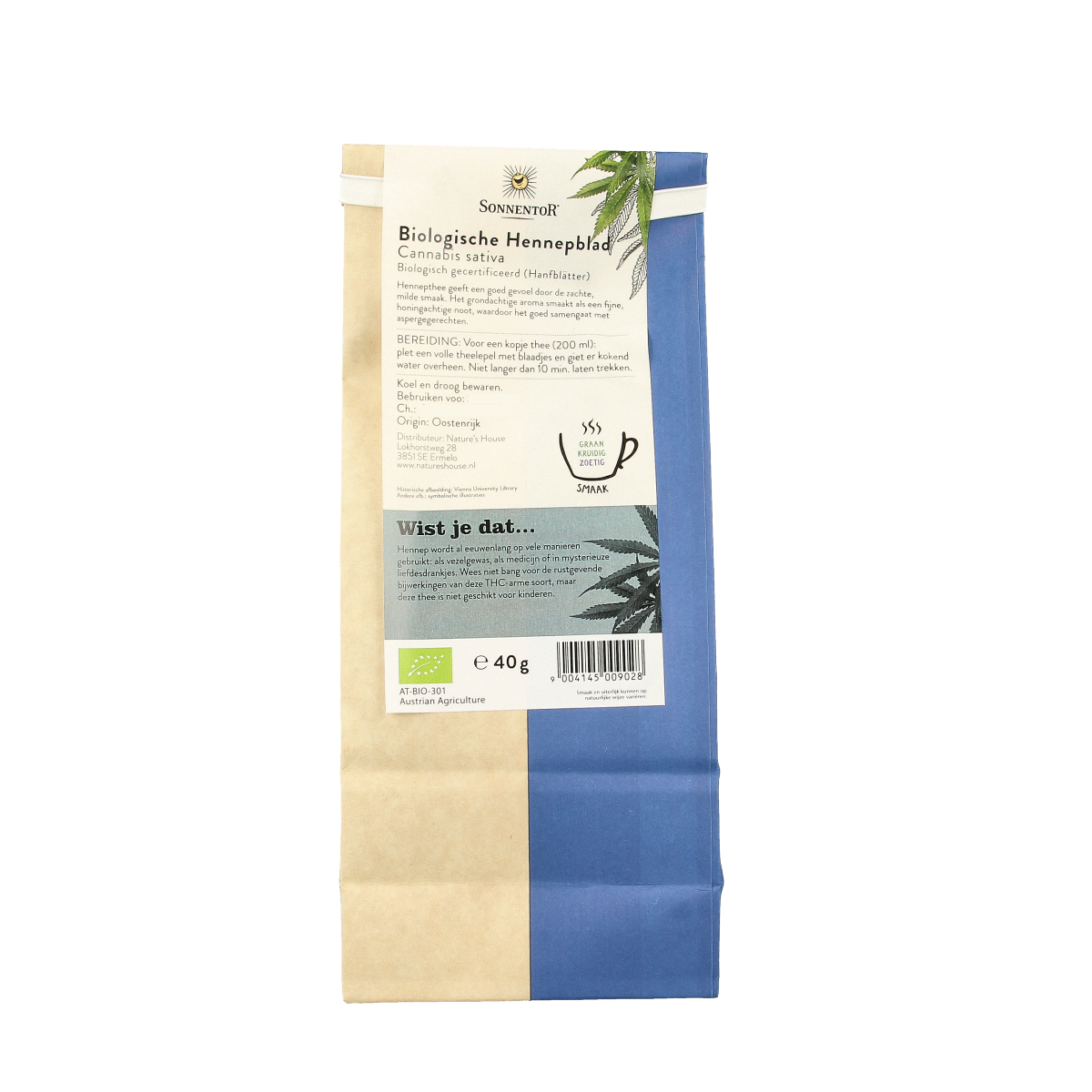 Sonnentor Hennepblad thee los bio 40.00 Gram