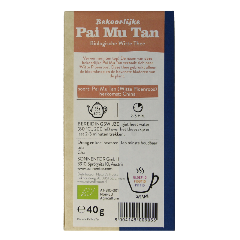 Sonnentor Nobele pai mu tan witte thee los bio 40 Gram