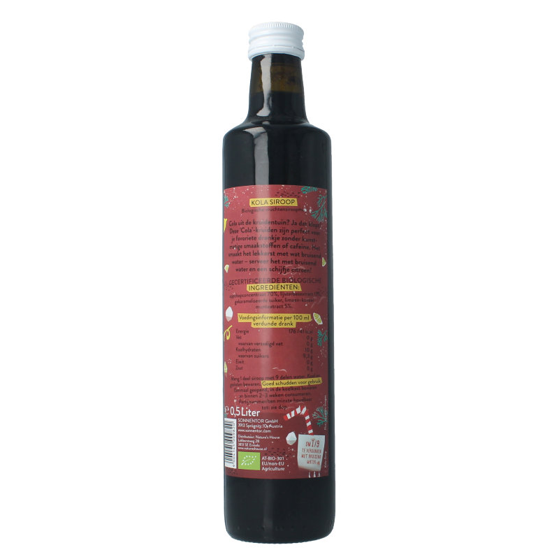 Sonnentor Kola cafeinevrij siroop alcoholvrij bio 500 Milliliter