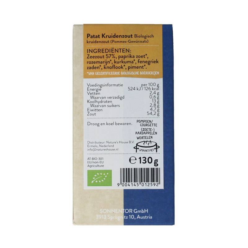 Sonnentor Patat kruidenzout bio 130 Gram
