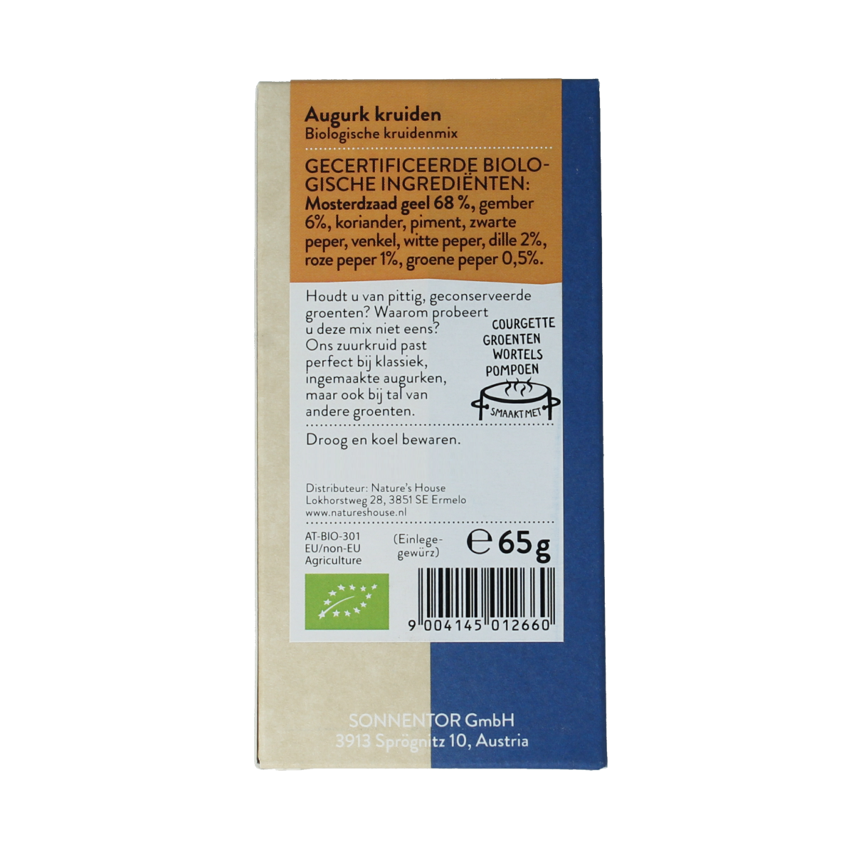 Sonnentor Augurk kruiden bio 65.00 Gram